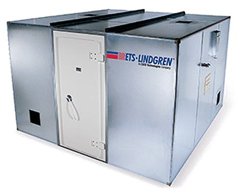 chamber with white door and logo 